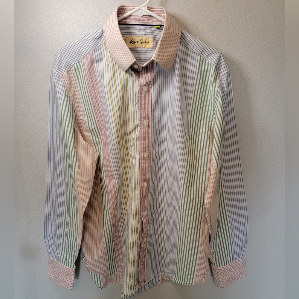 Robert Graham Size Large Striped Shirt